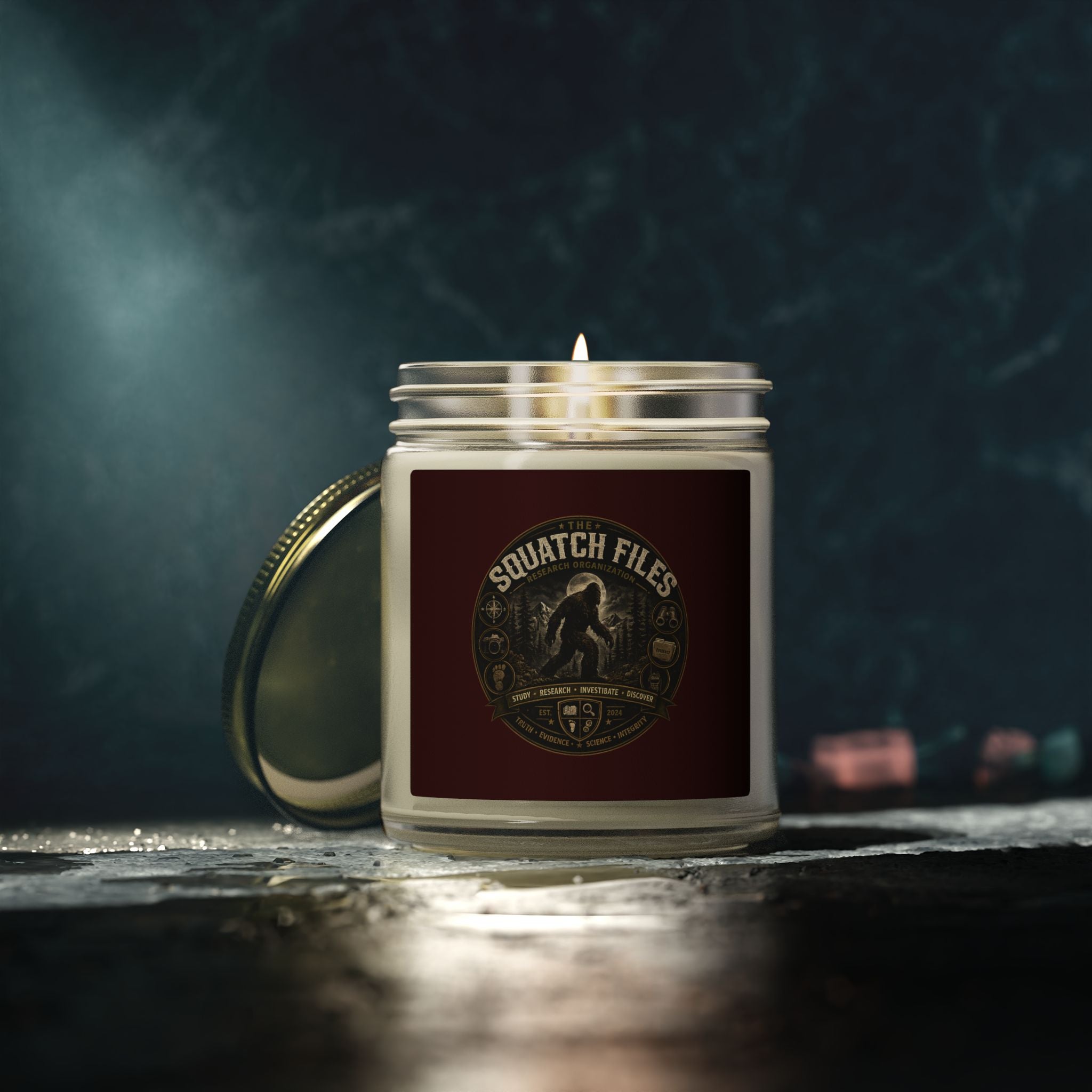 Coconut Apricot Wax Candle — Squatch Files Scent (4oz & 9oz)