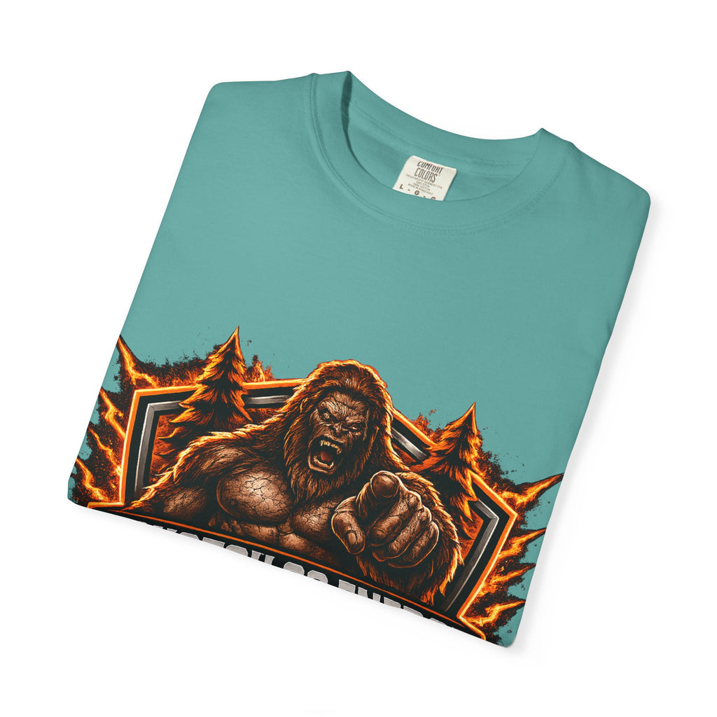 Squatch Go Energy T-Shirt — Sasquatch Vintage Badge Tee (Made by Nature • Built by Science)