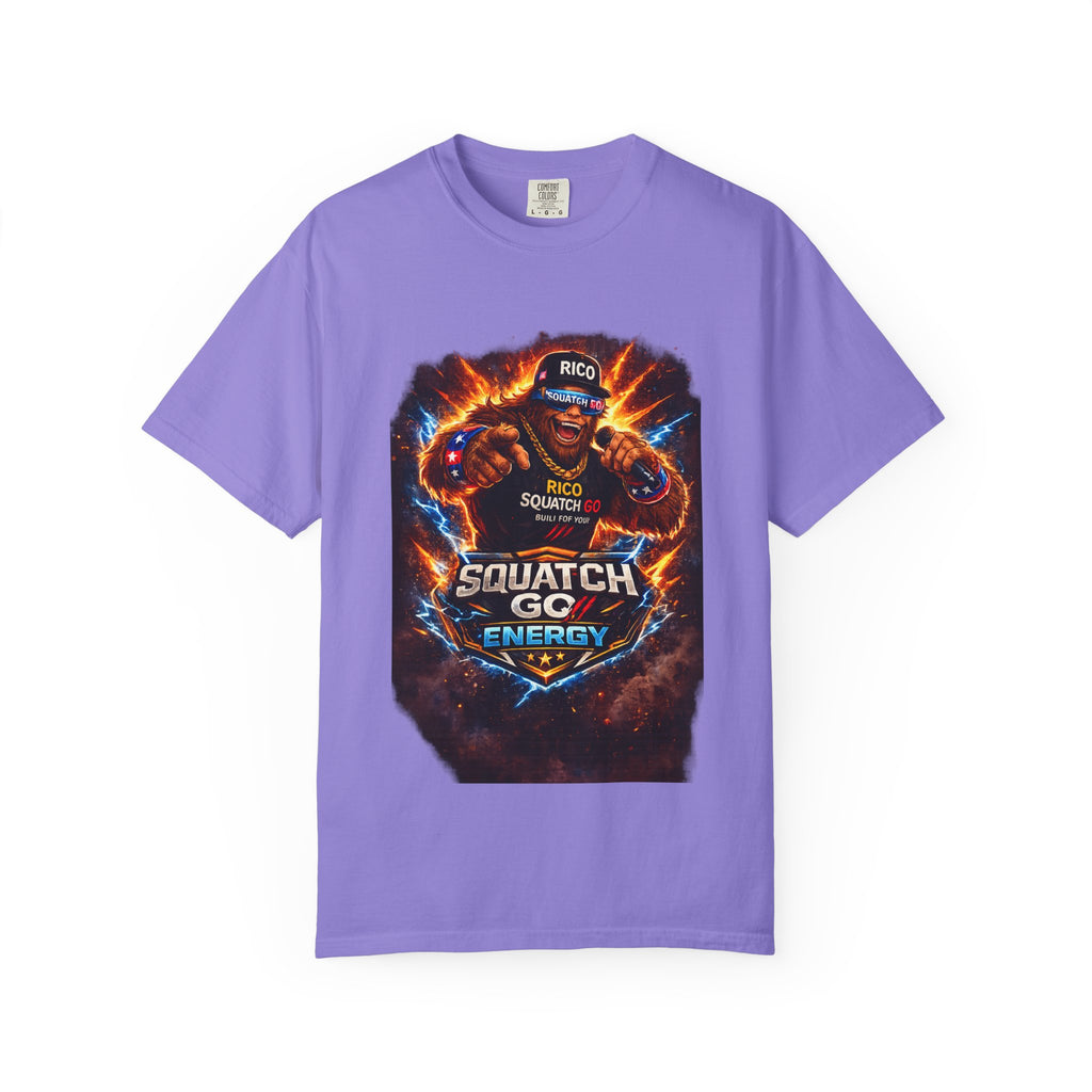 Squatch GC Energy Graphic T-Shirt — Retro Gamer Energy Drink Design
