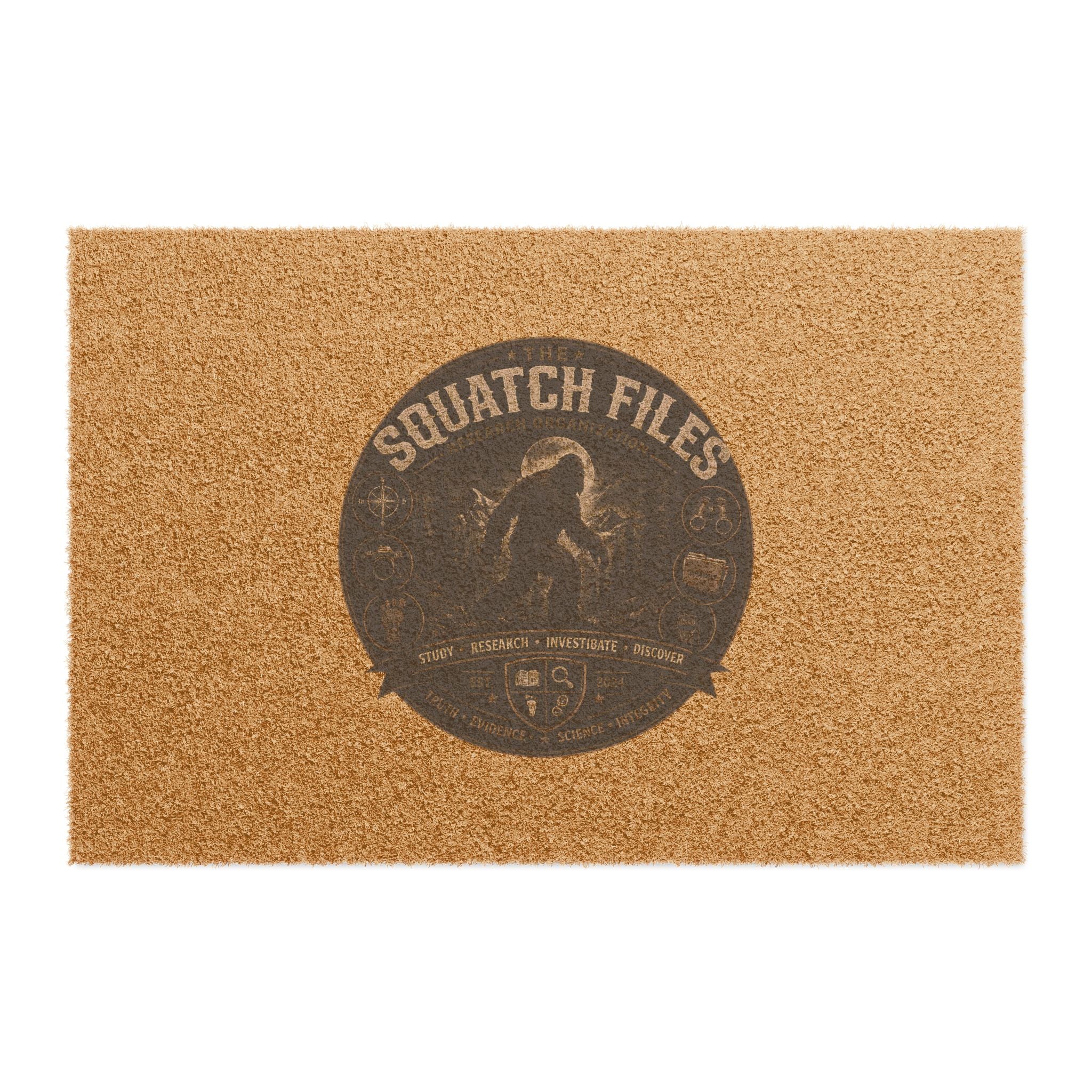 Squatch Files Doormat – Rustic Bigfoot Welcome Coir Mat