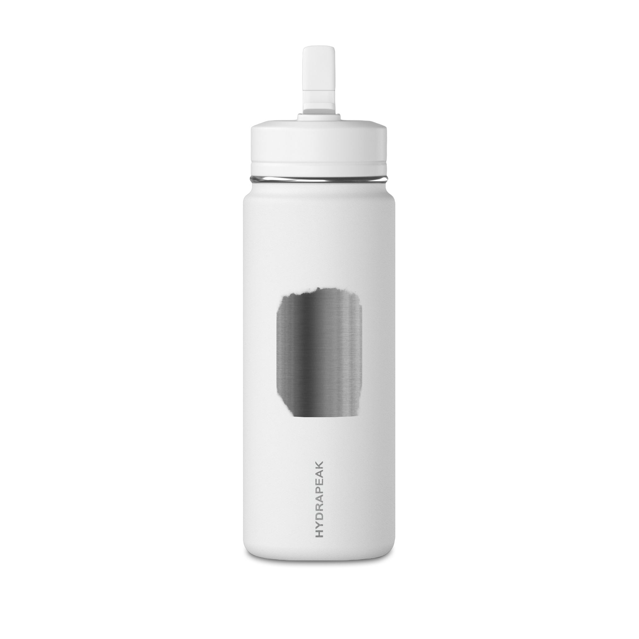 20oz Mini Water Bottle with Gray Brushstroke Design — Lightweight Straw Bottle for Kids & Everyday Hydration