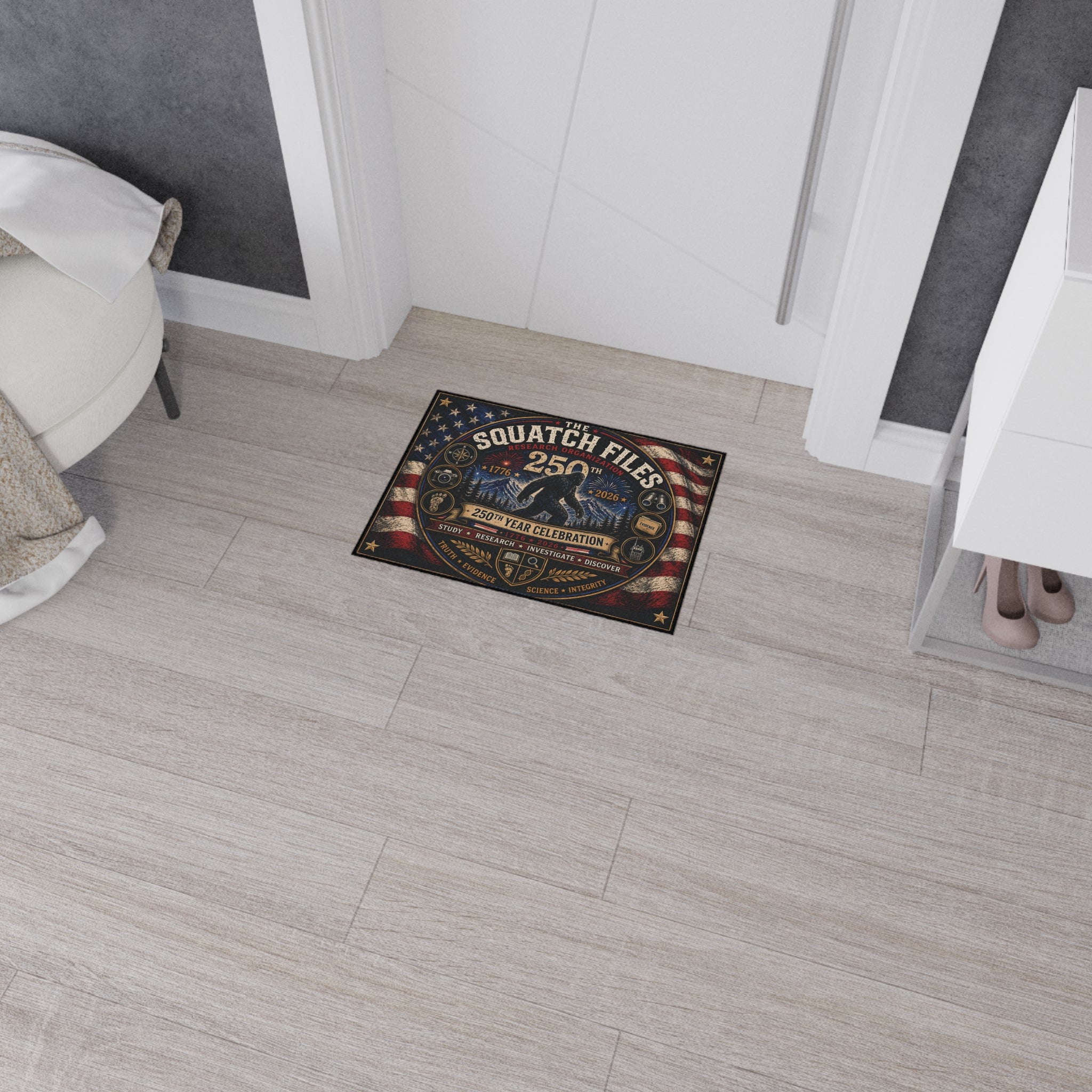 Squatch Files 250th Anniversary Heavy Duty Floor Mat – Patriotic Sasquatch Welcome Mat