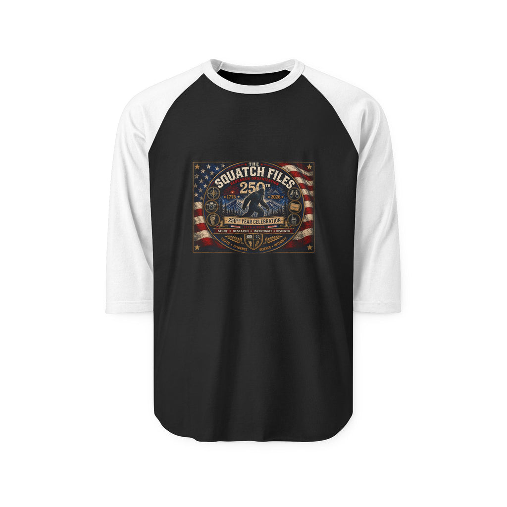 Raglan Shirt — Squatch Files 25 Vintage Bigfoot Flag Design