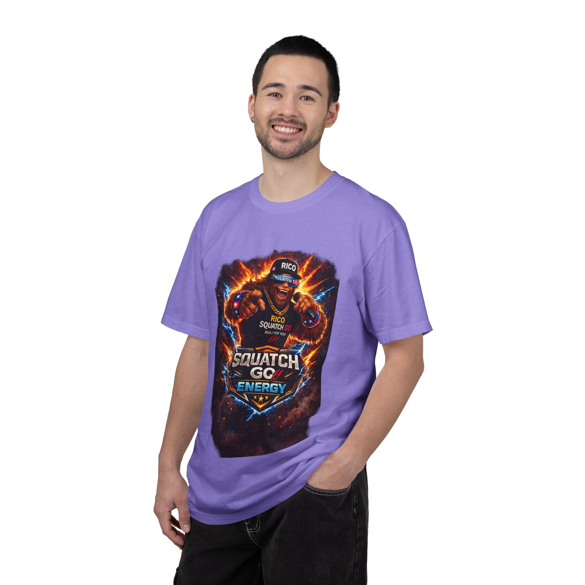Squatch GC Energy Graphic T-Shirt — Retro Gamer Energy Drink Design