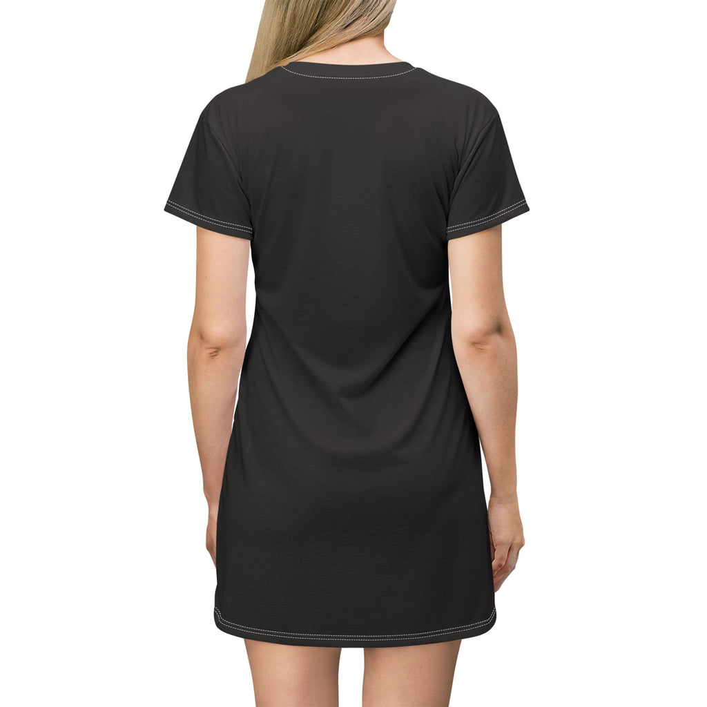 Squatch God Graphic T‑Shirt Dress — Bigfoot Patriotic Wilderness Tee Dress