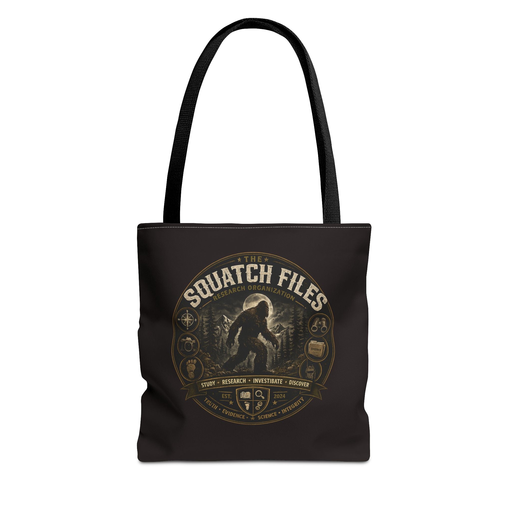 Squatch Files Tote Bag — Bigfoot Investigation Graphic Tote