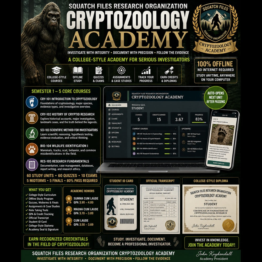 Squatch Files Cryptozoology Academy